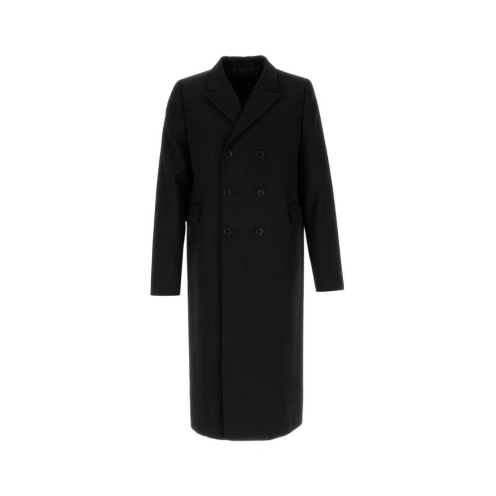Prada Men Black Wool Overcoat